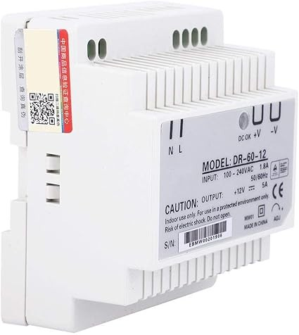 trafo 12v dc dr 60w 5a për montim në shina