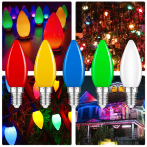 poq led e14 5w me ngjyra dekorative (e kuqe, e verdhë, e kaltër, e gjelbër)