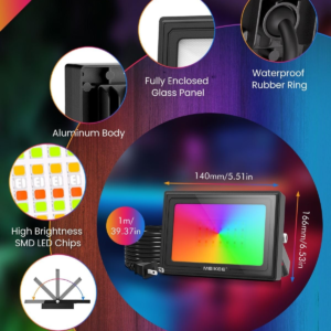 reflektor led slim rgb 150w