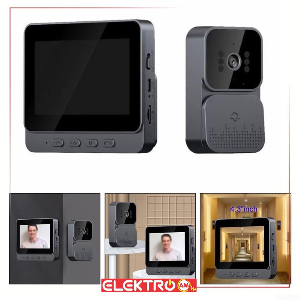 wireless video doorbell 4.3” am 10m