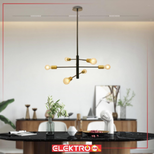 abazhur klasik i varur dhe tavani 6 llampa