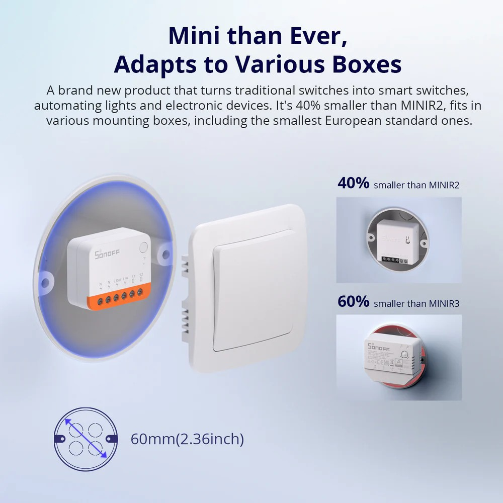 sonoff minir4 – smart switch wifi ultra slim